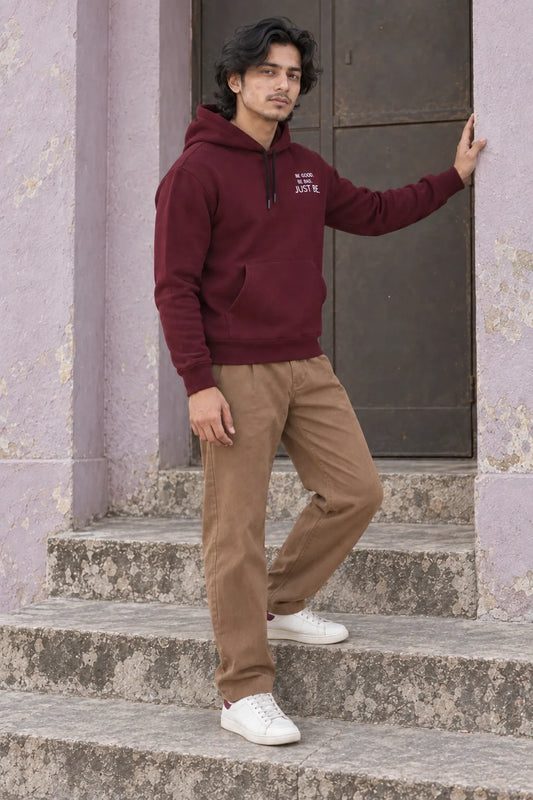 KLOVI Wine Embroidered Hoodie