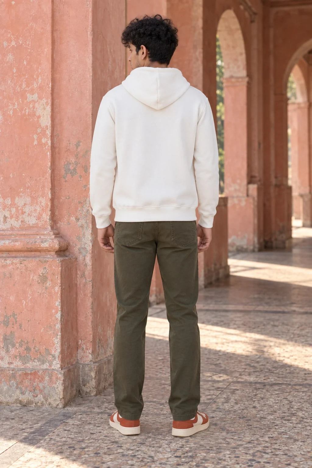 KLOVI Cream White Embroidered Hoodie