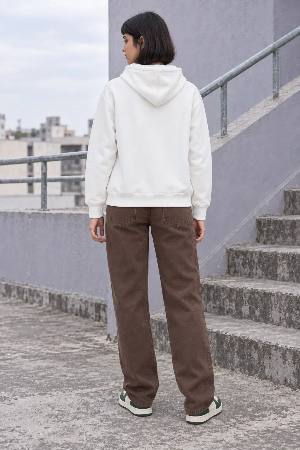 KLOVI Cream White Plain Hoodie