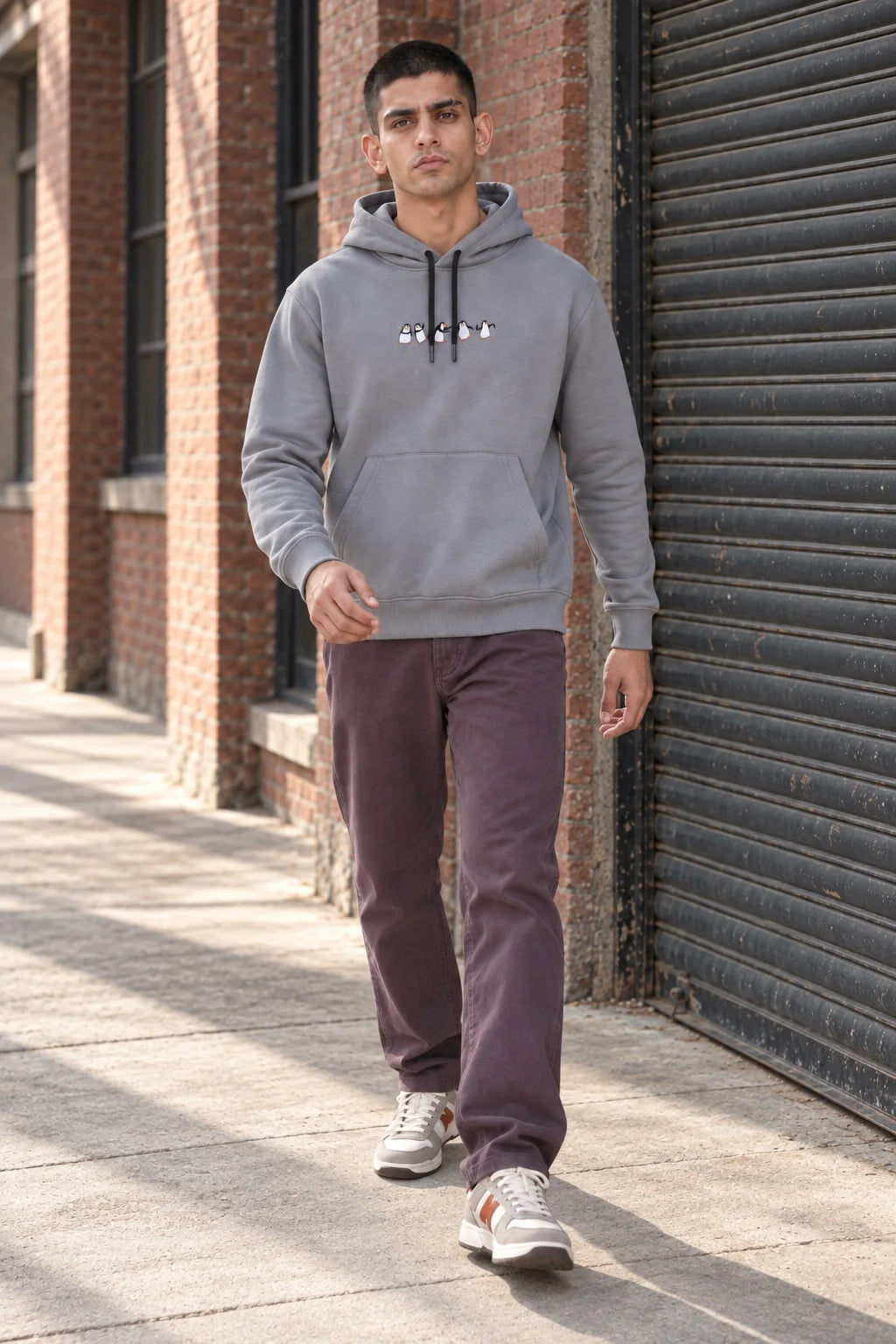 KLOVI Grey Embroidered Hoodie