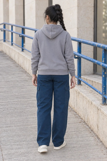 KLOVI Grey Plain Hoodie