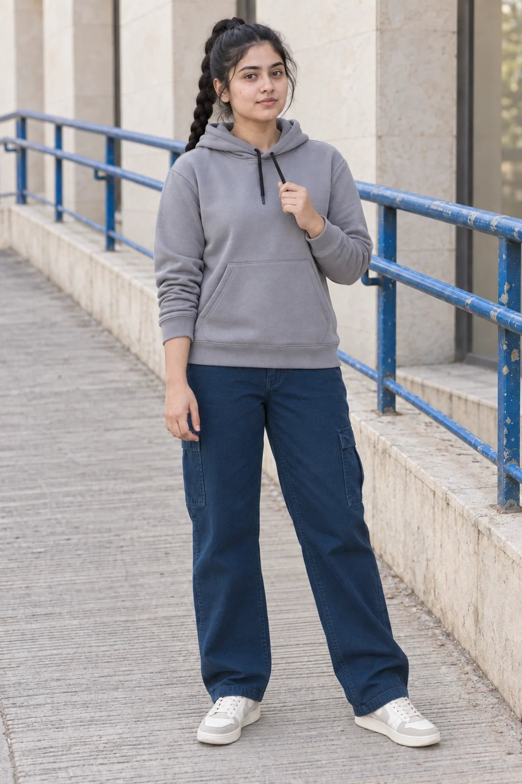 KLOVI Grey Plain Hoodie