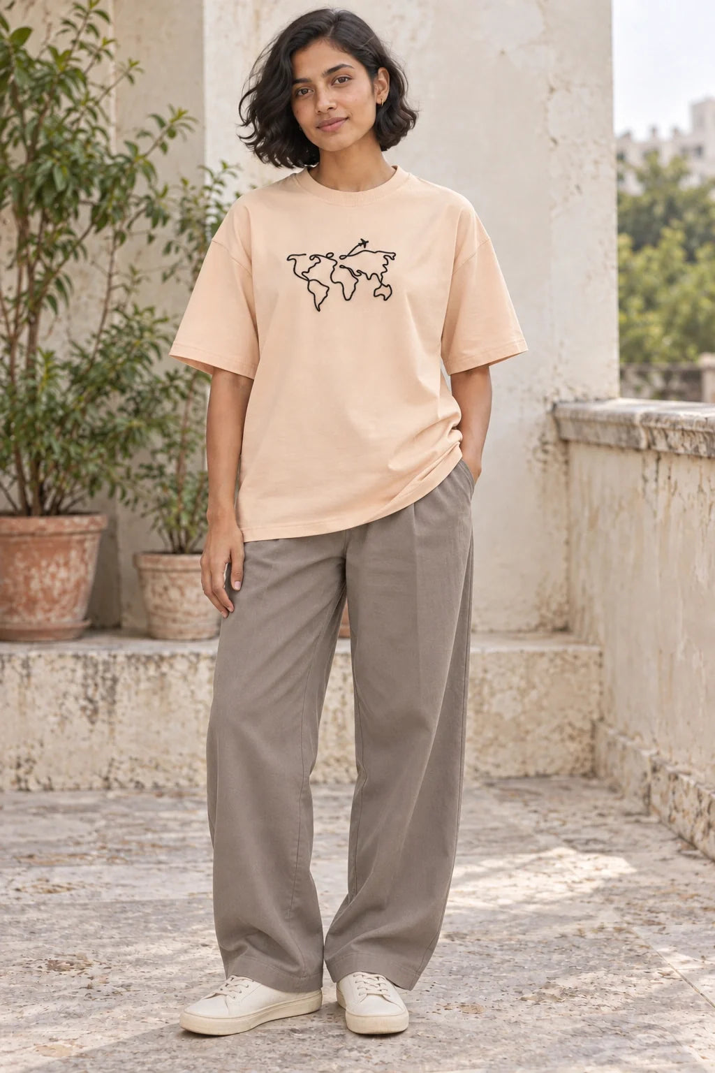 KLOVI Off-White Embroidered Tee 1