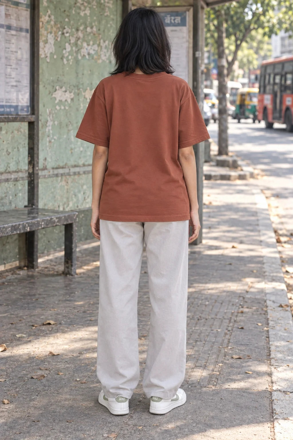 KLOVI Tan Embroidered Tee 1