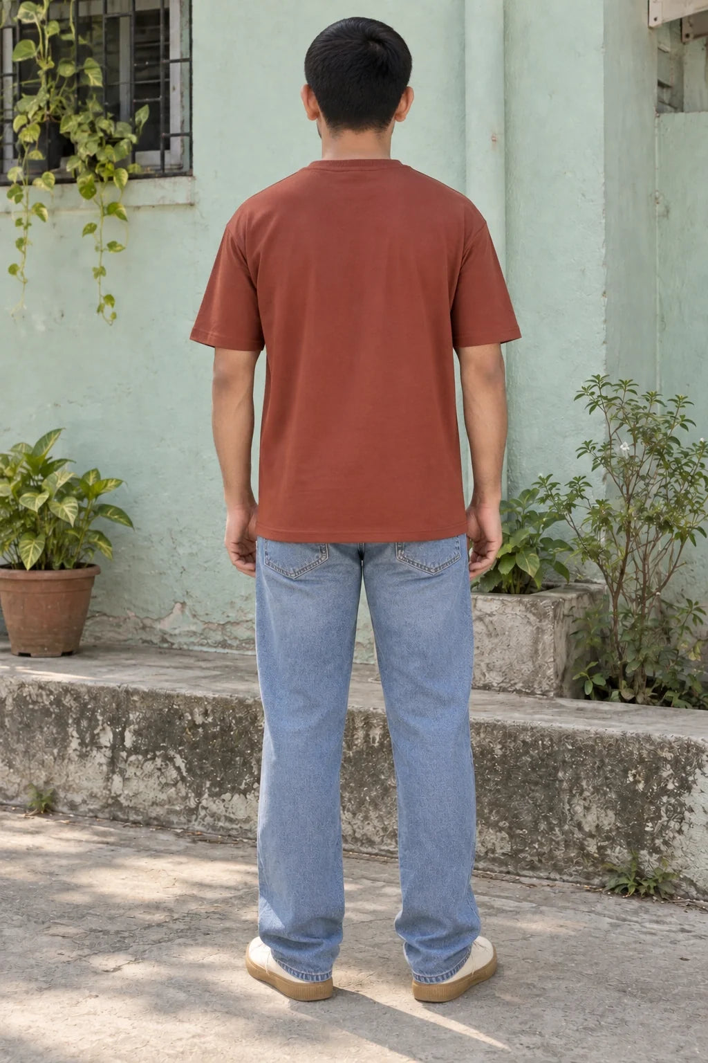 KLOVI Tan Embroidered Tee 2