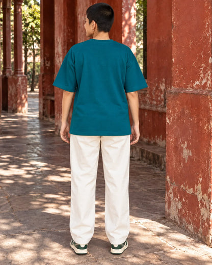 KLOVI Teal Embroidered Tee 1