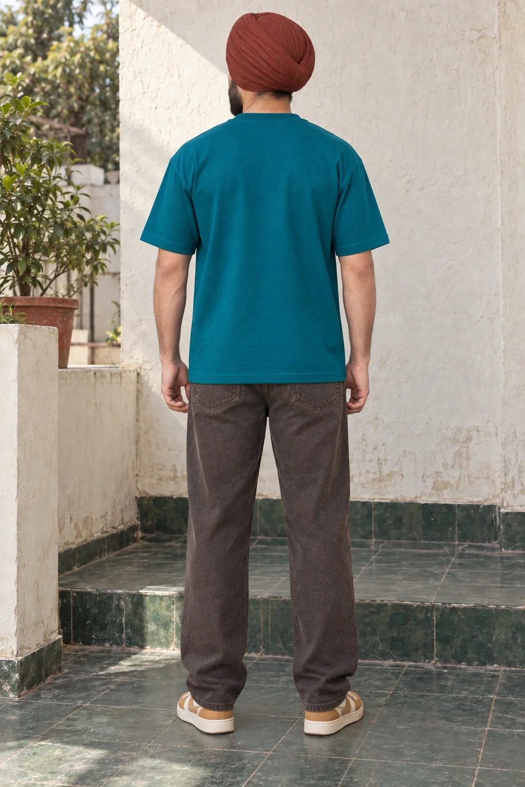 KLOVI Teal Embroidered Tee 2