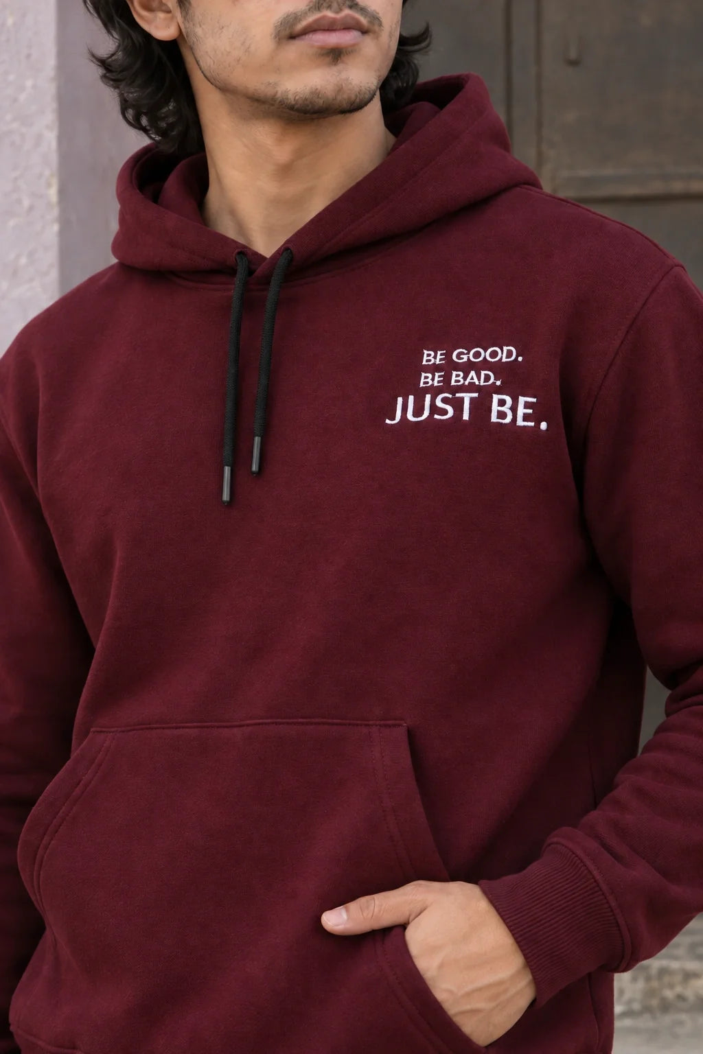 KLOVI Wine Embroidered Hoodie