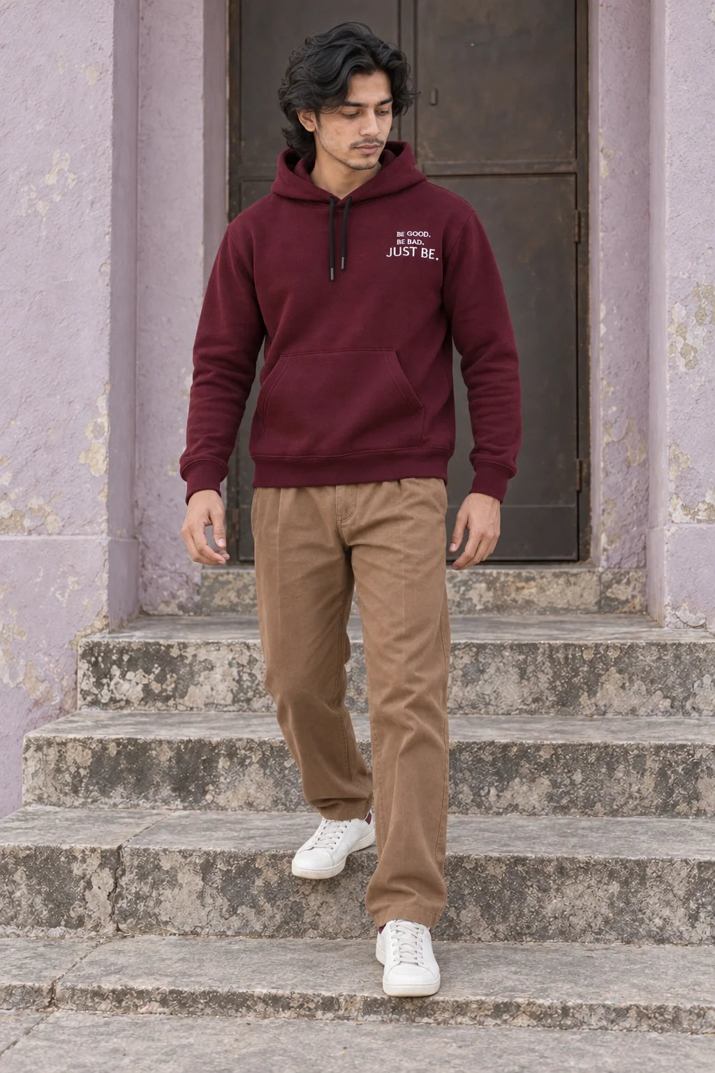 KLOVI Wine Embroidered Hoodie